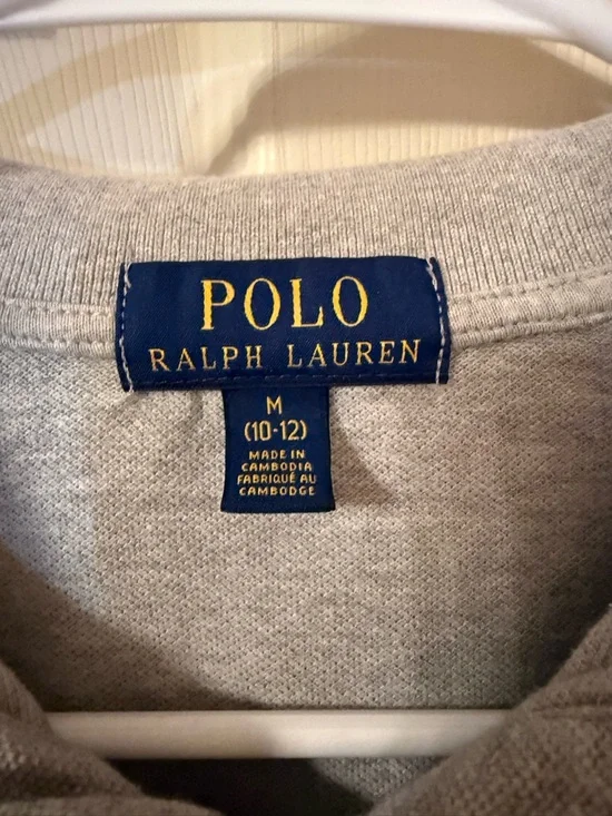 Polo by Ralph Lauren Boys' Gray Polo Shirt with Poli Bear Logo Boys 10/12 - Picture 4 of 5